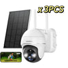 OFERTA PRIME DAY: sistema de cámara de seguridad con panel solar PTZ de 5 MP y 360°, GX2K, 5 MP (3 cámaras) 