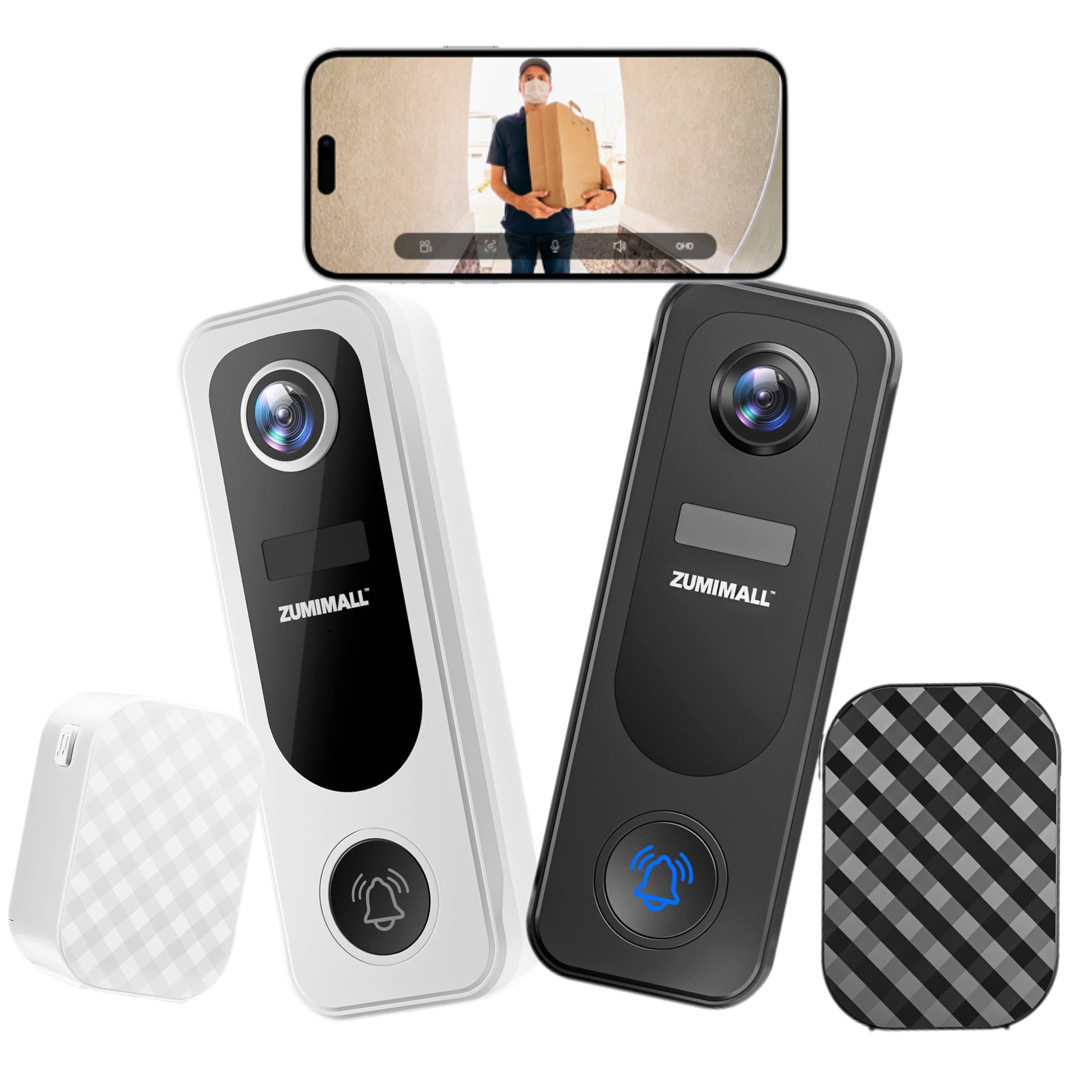 ZUMIMALL WiFi Video Doorbell Camera, Wireless Camera popular Doorbell with Chime, 1080P