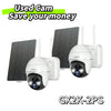 ⚡【save your money】 360°PTZ Solar battery Wireless Security Camera-GX2K（2 CAM）