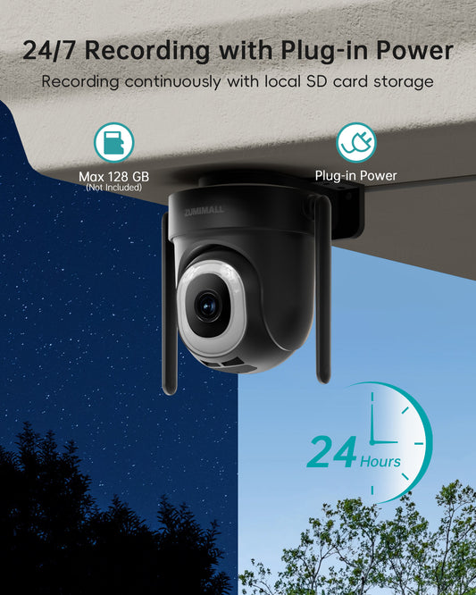 ZUMIMALL 5MP 360° Auto Tracking Dualband 5G/2,4G WiFi Kabelkamera schwarz-BK05 