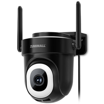 Cámara ZUMIMALL de 5 MP, 360°, seguimiento automático, doble banda, 5G/2.4G, WiFi, con cable, color negro - BK05 