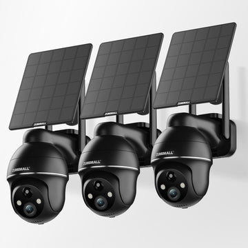 Cámara de seguridad ZUMIMALL 4G LTE celular 360° PTZ con energía solar - G1K (paquete de 3)