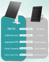 Panel solar ajustable de 5 W y 360° con puerto tipo C【Ventas a nivel mundial】 