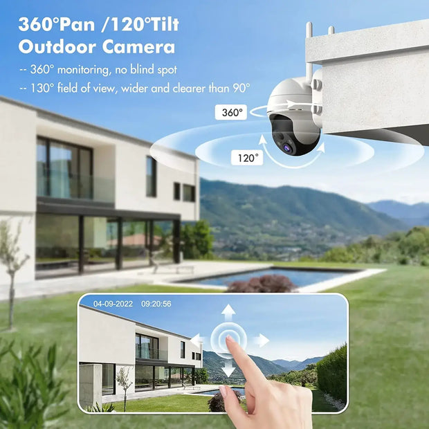 EZVIZ 360 PTZ Camera Outdoor/Outside, WiFi Cameras for Home Security,  Surveillance Camera with Smart Detection, Color Night Vision, Audio  Pick-up